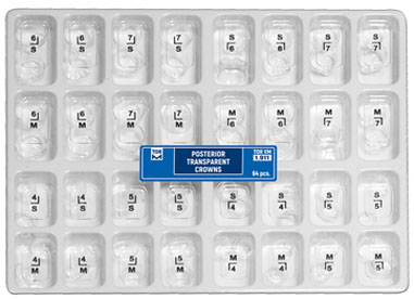 Posterior Transparent Crowns 64 pcs.: