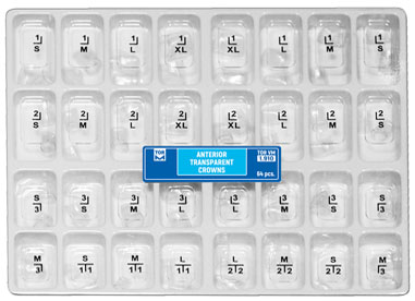 Anterior Transparent Crowns 64 pcs.: